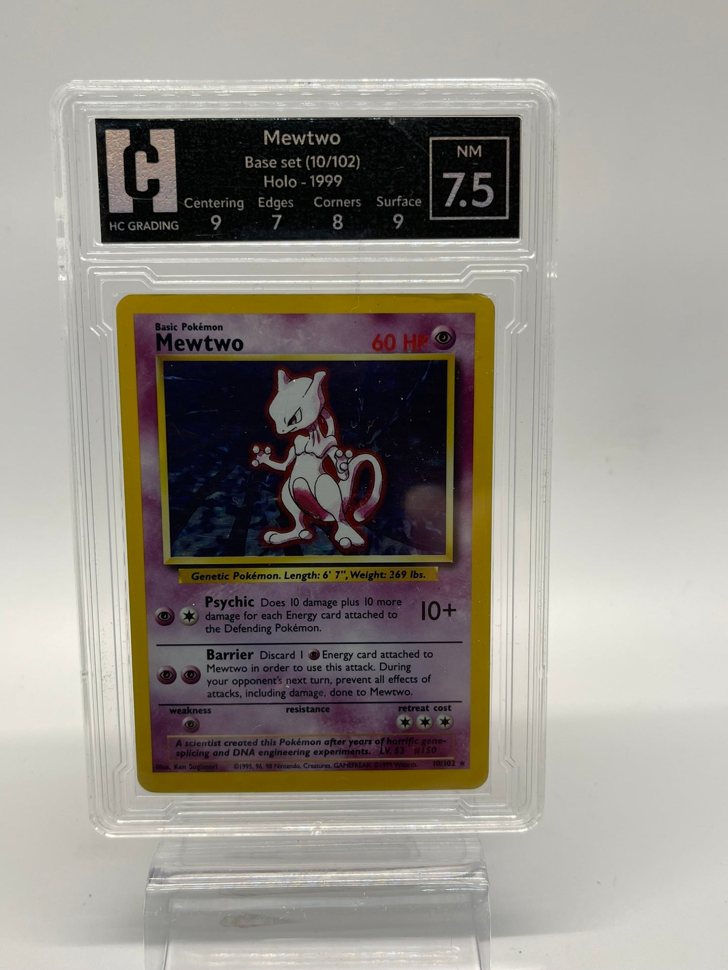 Mewtwo - Base Set 10/102 - HG Grading 7.5