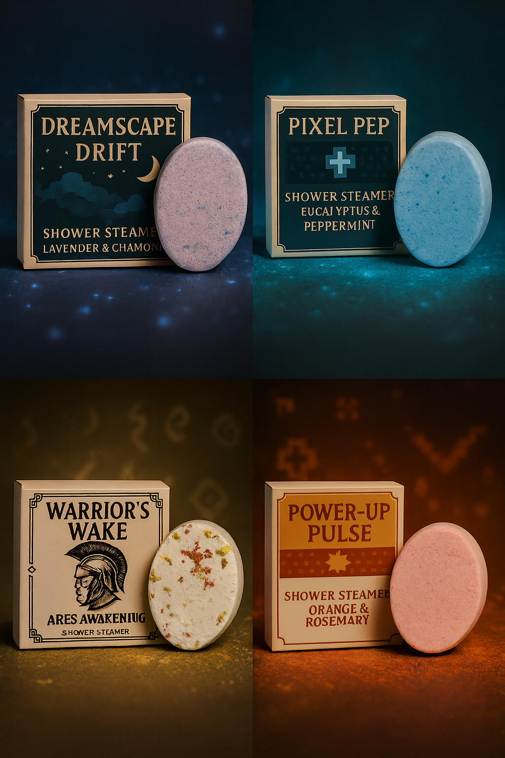 Aromatherapy Shower Steamers | Respawn Collection: All-natural shower steamers with menthol and essential oils. Transform your shower into an energizing, spa-like reset.