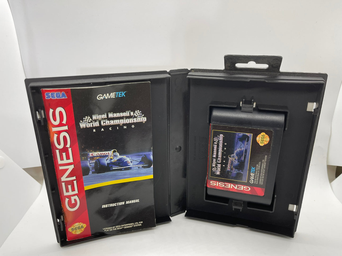 Sega Genesis Nigel Mansell's World Championship Racing Game Box, Manual and Game